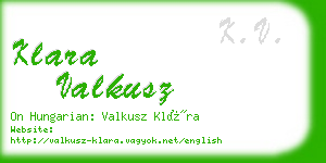 klara valkusz business card